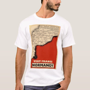 Camiseta Viaje Vintage A Normandía, Francia