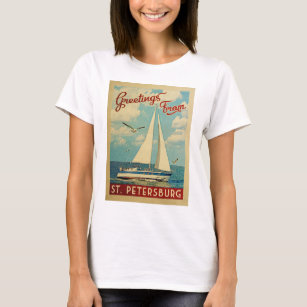 Camiseta Viaje Vintage en barco de vela de San Petersburgo 
