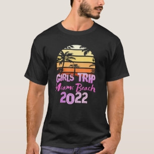 Camiseta Viaje Vintage Miami Beach Todos los Chicas 2022 Sp