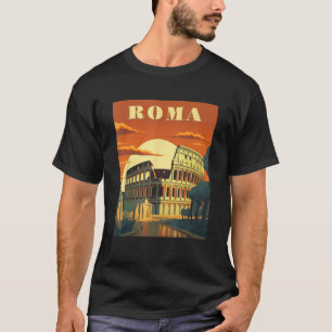 Camiseta Viaje Vintage Roma y Clásico Coliseo