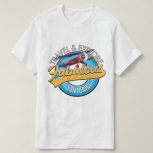 Camiseta Viaje y Explore la Fabulosa Santorini