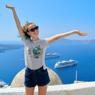 Camiseta Viajemos por el mundo gráfico de aventuras del glo