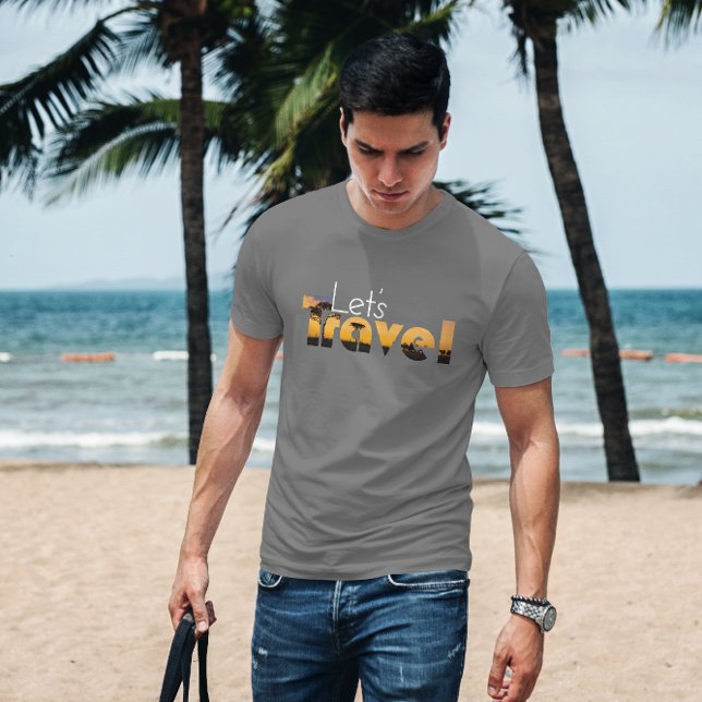 Camiseta Viajemos Typo | Tee de vacaciones | Camisas de vac (Lets Travel Holiday T shirt)