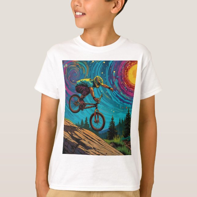Camiseta Viajero BMX en pendiente de montaña (Anverso)
