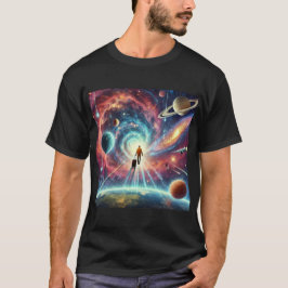 Camiseta Viajero cósmico flotando en el espacio