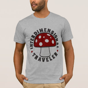 Camiseta Viajero de Interdimensional - setas mágicas, roja