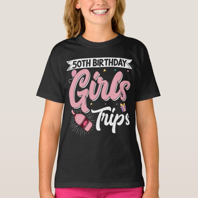 Camiseta Viajero De Vacaciones De Vuelo 50 Viajes De Chicas (Anverso)