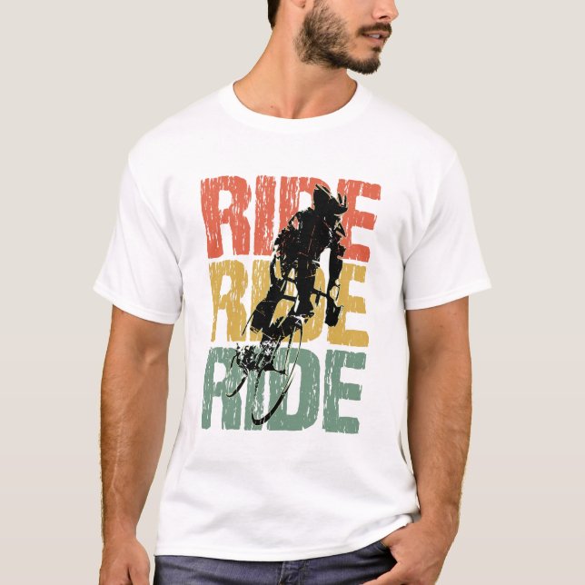 Camiseta Viajero en bicicleta vintage (Anverso)