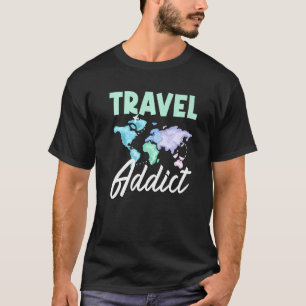 Camiseta Viajero mundial de adictos al turismo por el mundo