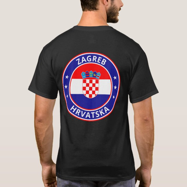 Camiseta Viajero Mundial - Zagreb, Hrvatska | Croacia (Reverso)