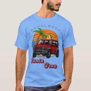 Camiseta Viajero Retro Santa Cruz CA Camper Van Vi