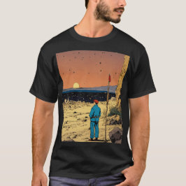 Camiseta Viajero Solitario en el Arte del Atardecer del Des