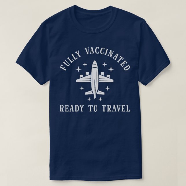 Camiseta Viajero vacunado dice viaje de amor a avión (Diseño del anverso)