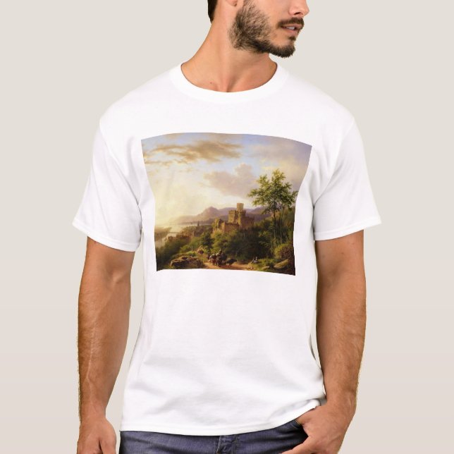 Camiseta Viajeros en una trayectoria en un Lan extenso de (Anverso)