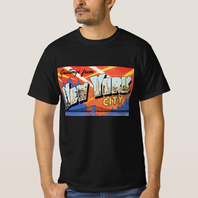 Camiseta Viajes antiguos en Nueva York, saludos desde Nueva (Anverso)