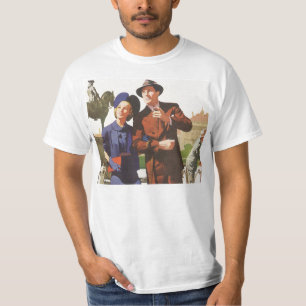 Camiseta Viajes Antiguos, Turistas de Vacaciones en Visita 