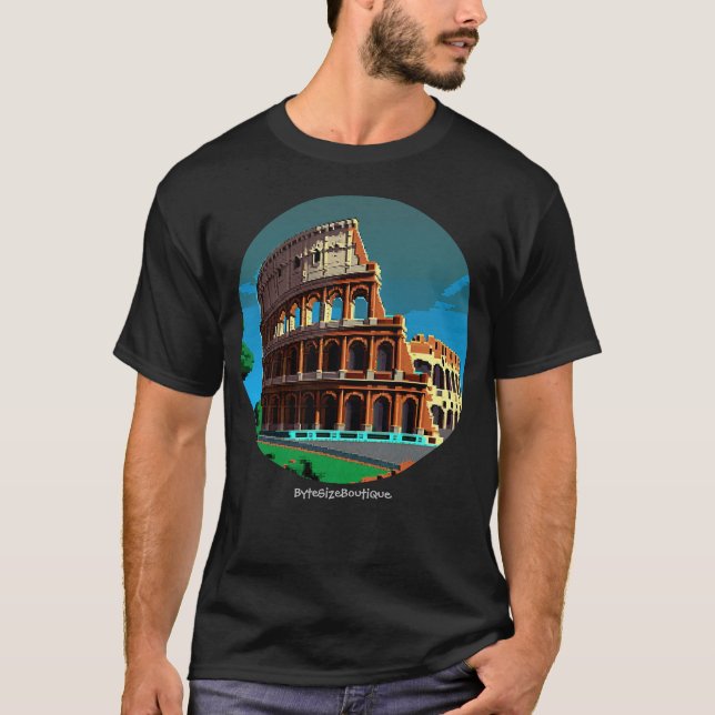 Camiseta Viajes, Coliseo, Roma, Personalizado Textos, Retro (Anverso)