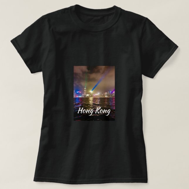 Camiseta Viajes con las luces del puerto de Hong Kong (Diseño del anverso)