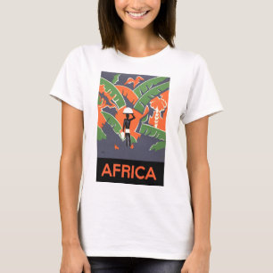 Camiseta Viajes de Art Deco vintage, nativos de la selva af