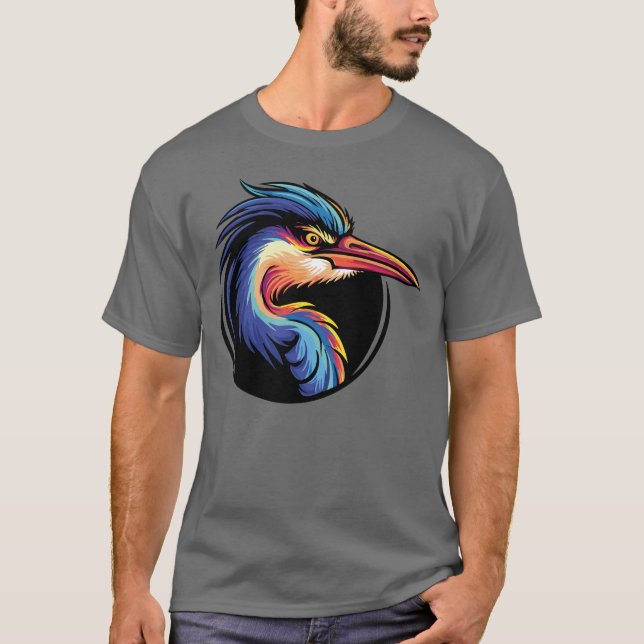 Camiseta Viajes de Chill Clásica Retro Blue Heron (Anverso)