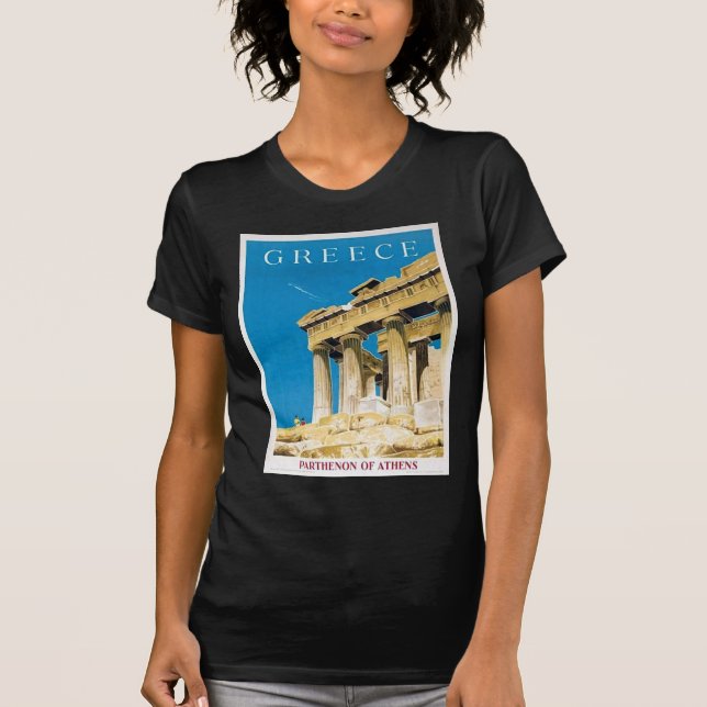 Camiseta Viajes de época Atenas Grecia Templo del Partenón (Anverso)