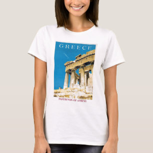 Camiseta Viajes de época Atenas Grecia Templo del Partenón