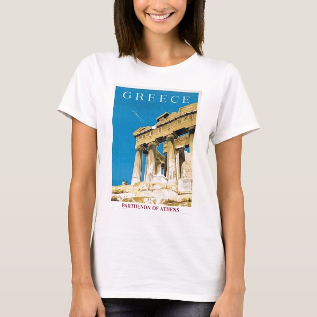 Camiseta Viajes de época Atenas Grecia Templo del Partenón (Anverso)