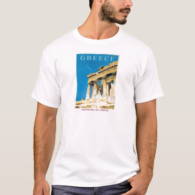 Camiseta Viajes de época Atenas Grecia Templo del Partenón (Anverso)