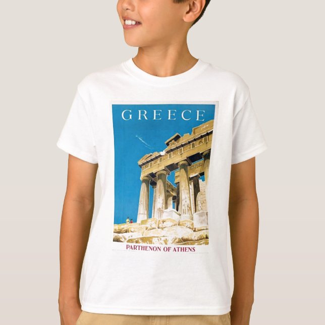 Camiseta Viajes de época Atenas Grecia Templo del Partenón (Anverso)
