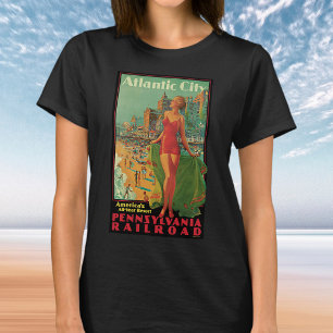 Camiseta Viajes de época, Atlantic City Resort Beach Blonde