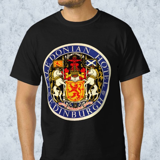 Camiseta Viajes de época Hotel Caledonian Edimburgo Escocia (Vintage Travel Poster from the Caledonian Hotel Edinburgh Scotland T-Shirt)