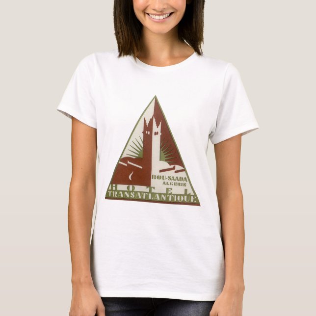 Camiseta Viajes de época, Hotel Trans Atlantique, Argelia (Anverso)