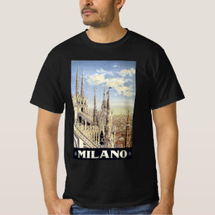Camiseta Viajes de época Milán Italia Catedral gótica Duomo