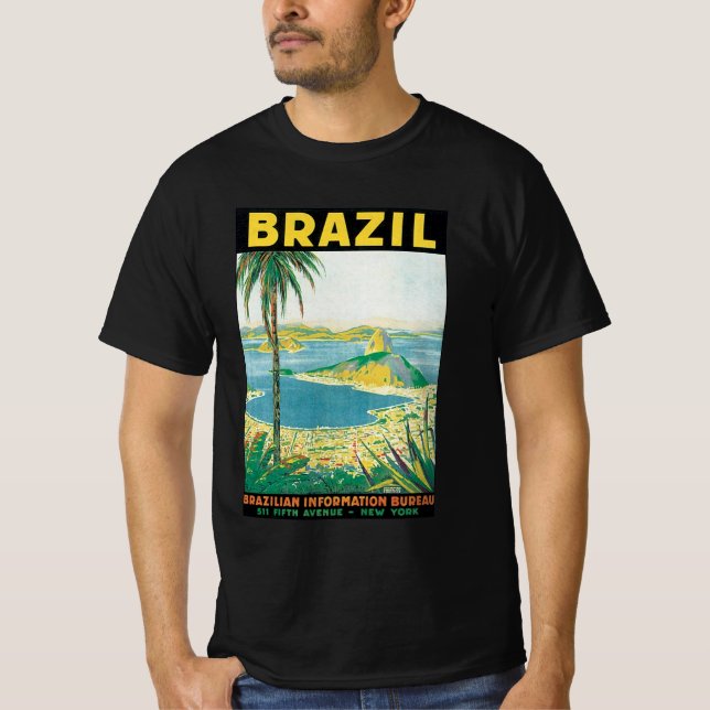Camiseta Viajes de época Río de Janeiro Playa Costera Brasi (Anverso)