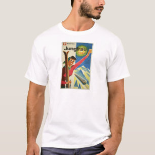 Camiseta Viajes de esquí de la antigua Jungfrau Suiza