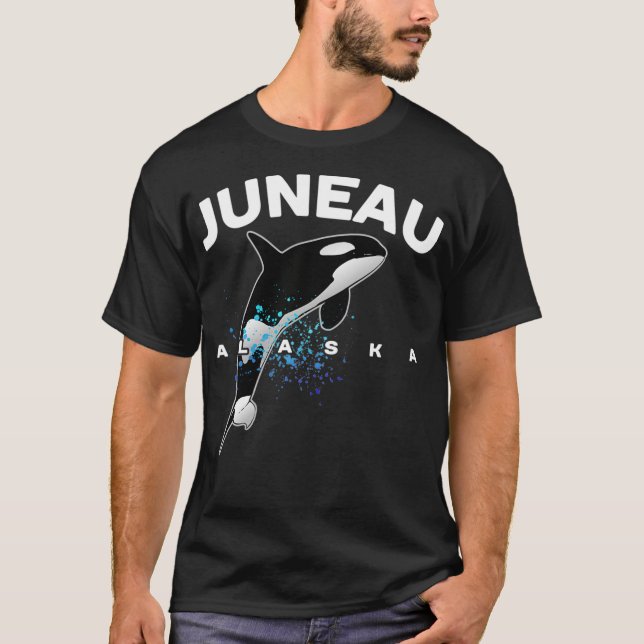 Camiseta Viajes de familia de ballenas asesinas de JUNEAU A (Anverso)