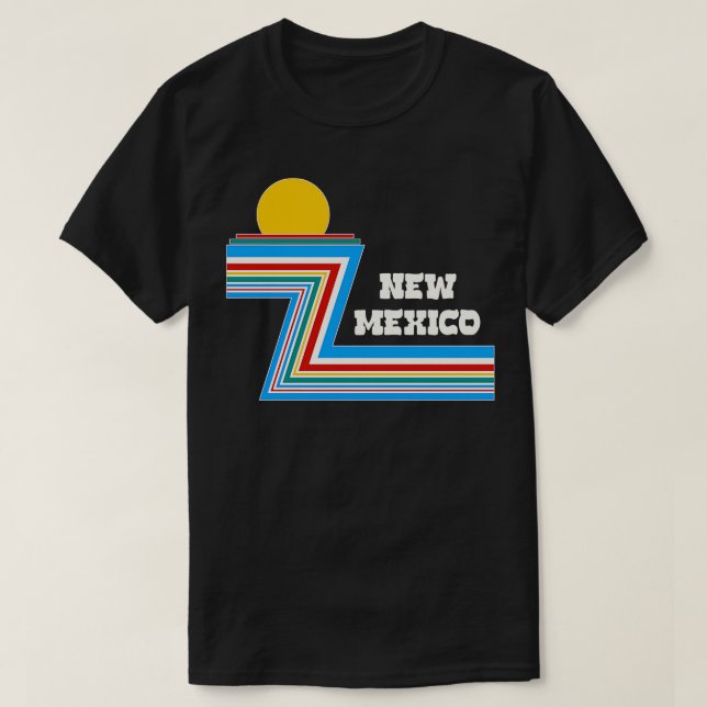 Camiseta Viajes de franjas retro 70 Nuevo México (Diseño del anverso)