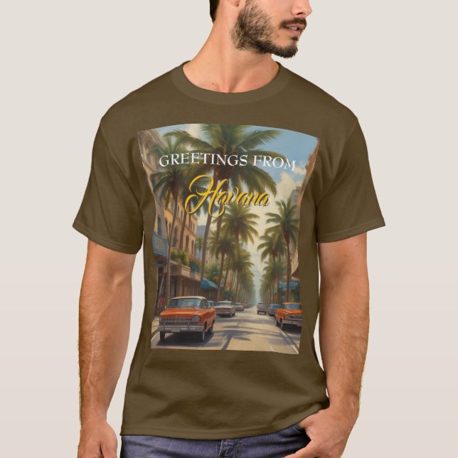 Camiseta Viajes de la Cuba de la Vintage - Saludos desde La (Anverso)