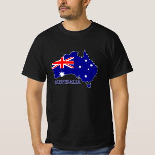 Camiseta Viajes de mapas de bandera australiana