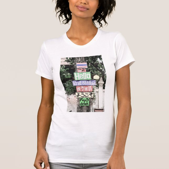 Camiseta Viajes de Rótulos Hola de Tailandia (Anverso)