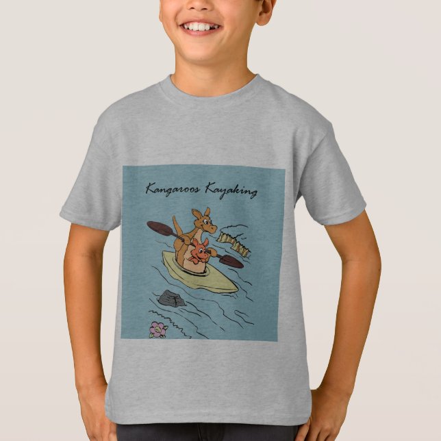 Camiseta Viajes de viaje Caricatura azul canguro (Anverso)