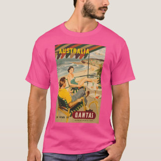 Camiseta Viajes de vintage - Australia Qantas