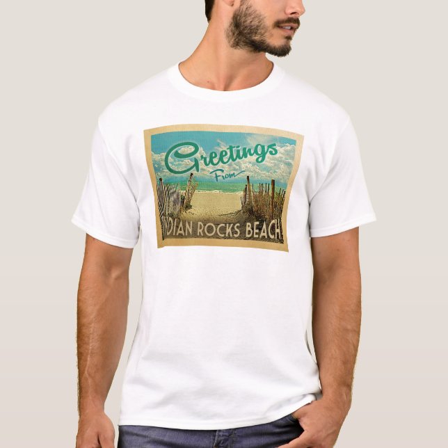Camiseta Viajes de vintage de la playa de Rocas Indias (Anverso)