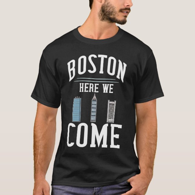 Camiseta Viajes del mapa de la ciudad de Boston Massachuset (Anverso)