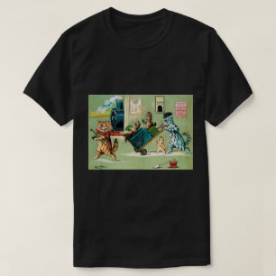 Camiseta Viajes en tren de la familia de gatos, Louis Wain