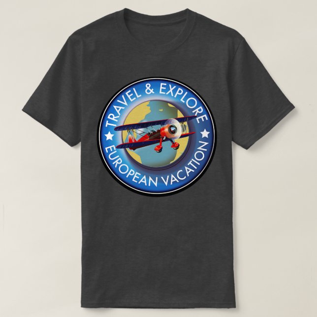Camiseta Viajes Explorar vacaciones europeas (Diseño del anverso)