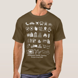 Camiseta Viajes Iconos Viajes Traducción de Lenguaje Visua