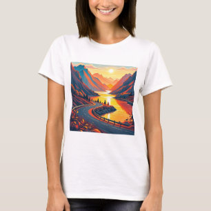 Camiseta Viajes panorámicos por la sinuosa carretera, puest
