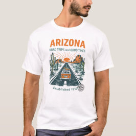 Camiseta Viajes por Arizona Diseño Retro del Desierto