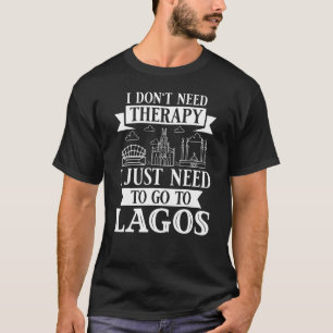Camiseta Viajes por el mapa de la ciudad de Lagos en Nigeri